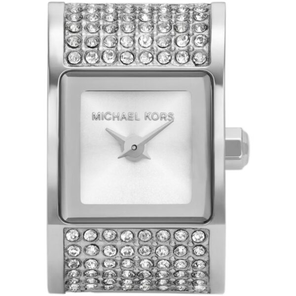 Michael Kors Darrington White Dial Stainless Steel Strap Ladies Watch Ring MK4884