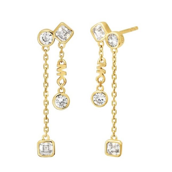 Michael Kors Brilliance 14K Gold-Plated Sterling Silver Drop Ladies Earrings MKC1773710