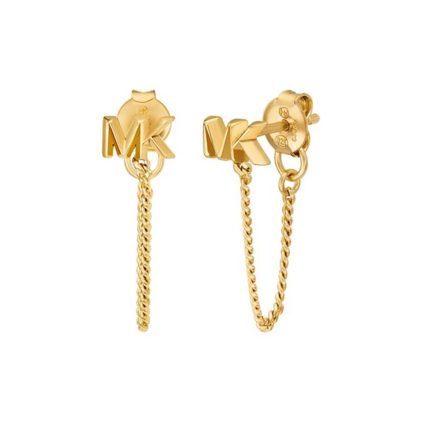 Michael Kors 14K Gold-Plated Sterling Silver Front to Back Chain Stud Ladies Earrings MKC1782710