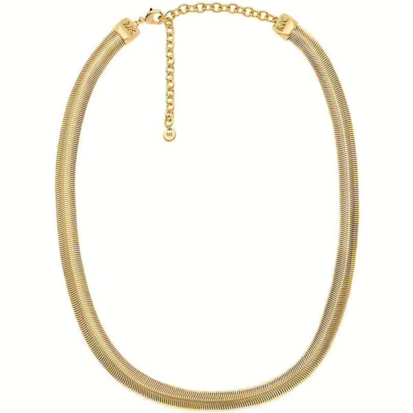 Michael Kors 14K Gold-Plated Chevron Snake Chain Ladies Necklace MKJ8486710