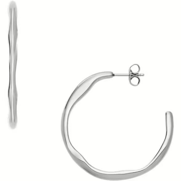 Skagen Moderne Stak Silver-Tone Stainless Steel Hoop Ladies Earrings SKJ1871040