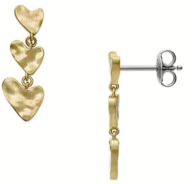 Skagen Anja Hearts Gold-Tone Brass Drop Ladies Earrings SKJ5011710