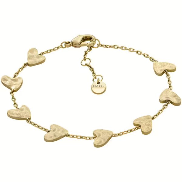 Skagen nja Hearts Gold-Tone Brass Chain Ladies Bracelet SKJ5010710