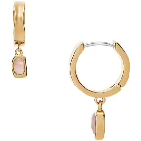 Skagen Anja Rose Quartz Gold-Tone Stainless Steel Hoop Ladies Earrings SKJ1864710