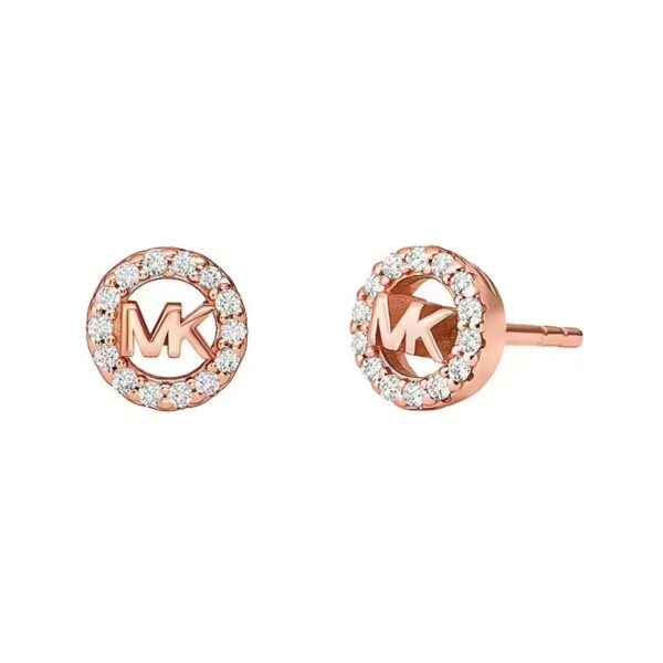 Michael Kors 14K Rose Gold Sterling Silver Logo Stud Ladies Earrings MKC1727CZ791