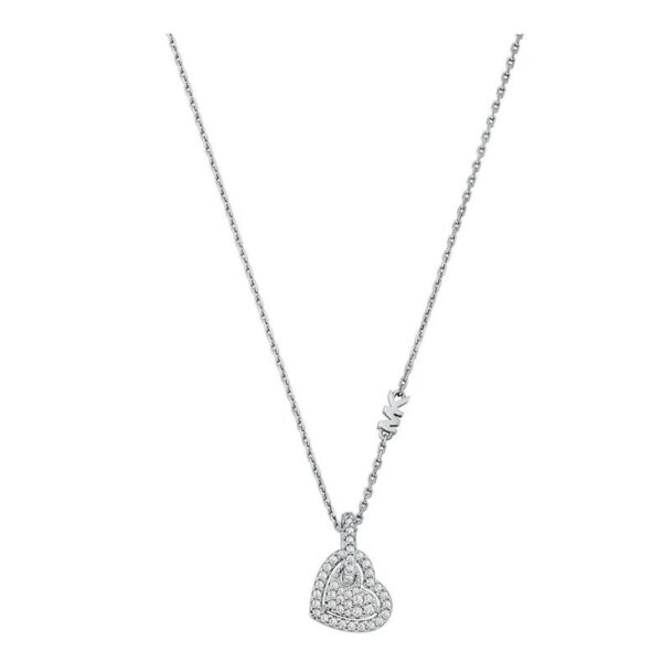 Michael Kors Sterling Silver Pavé Heart Pendant Ladies Necklace MKC1747CZ040