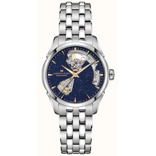 Hamilton Jazzmaster Open Heart Lady Auto Blue Dial Stainless Steel Unisex Watch H32215142