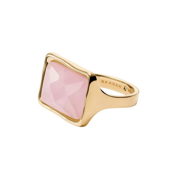 Skagen Anja Rose Quartz Gold-Tone Stainless Steel Cocktail Ladies Ring SKJ1863710-5.5