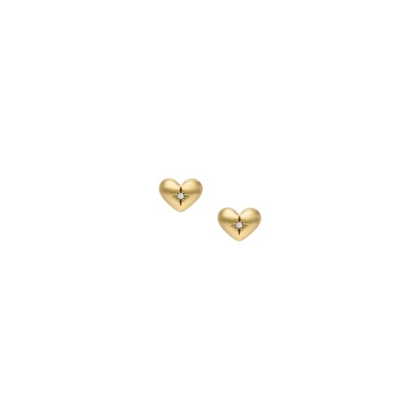 Fossil Sadie All My Love Gold-Tone Stainless Steel Heart Stud Ladies Earrings JF04832710