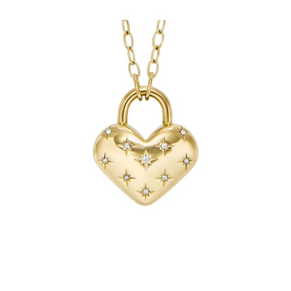 Fossil Sadie All My Love Gold-Tone Stainless Steel Heart Pendant Ladies Necklace JF04829710