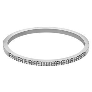 Fossil Ellis Pavé Glitz Stainless Steel Bangle Ladies Bracelet JF04863040