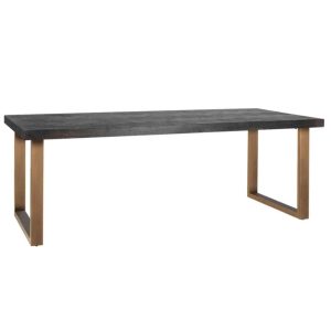 Black Herringbone Brass Dining Table 220