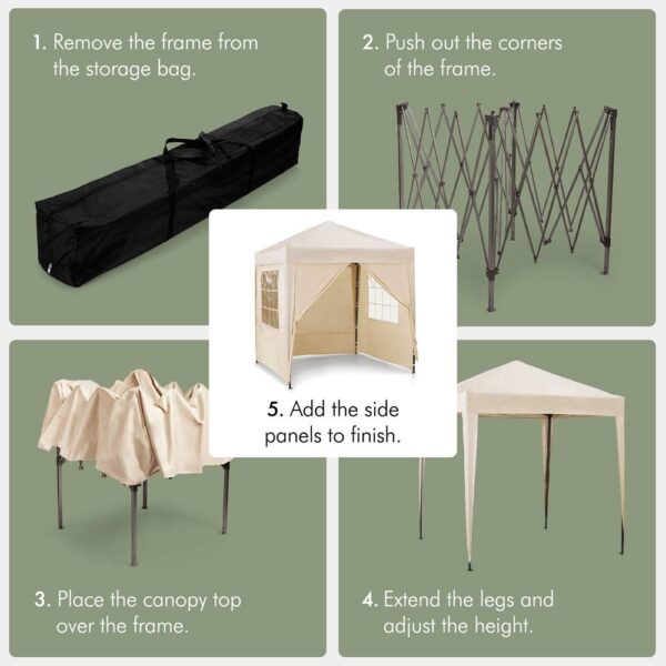 Ivory Pop-Up Gazebo Set 2 x 2m - Image 4