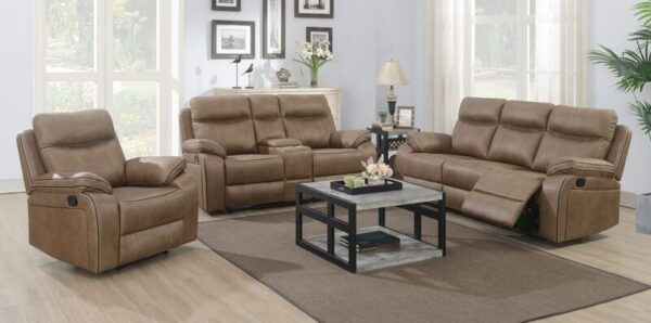 Jacob 3+2+1 Reclining Fabric Sofa Suite Tan