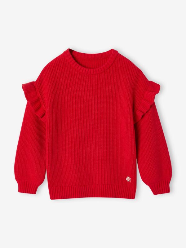 Jumper with Ruffled Sleeves for Girls red