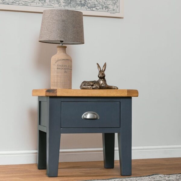 Hampshire Blue Painted Oak Large Lamp Table