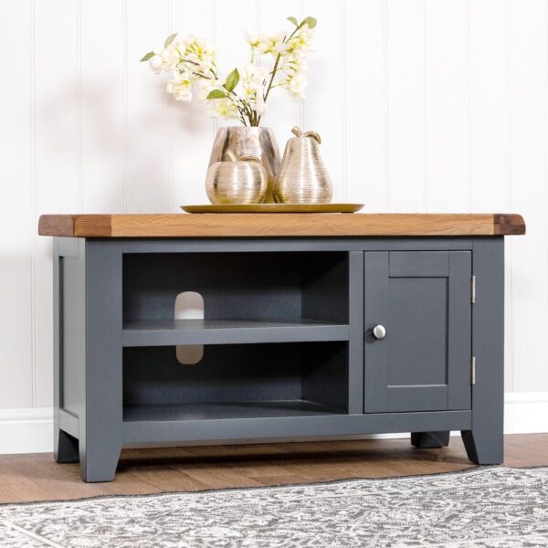 Hampshire Blue Painted Oak Small TV Unit