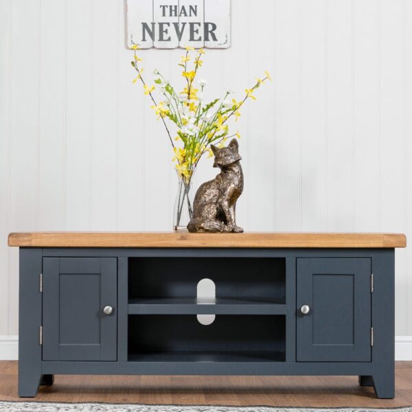 Hampshire Blue Painted Oak Large TV Unit