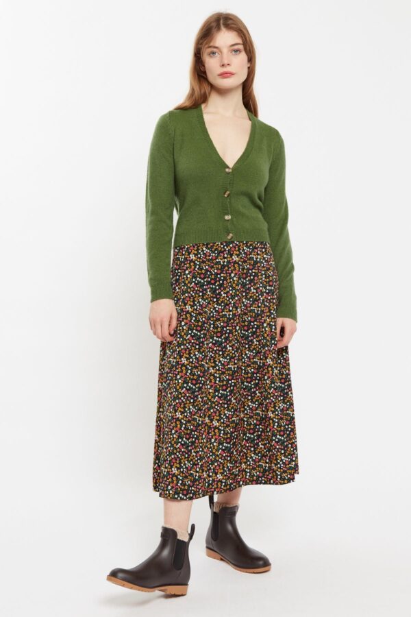 Louche Kiyo Dippy Ditsy Print Midi Skirt