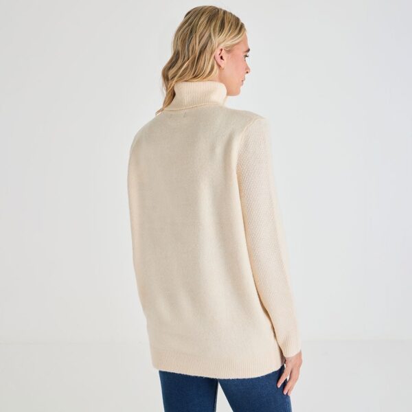 Ladies Polo Neck Cable Knit Jumper - Image 2