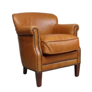 Professor Orange Brown Vintage Nappa Real Leather Armchair