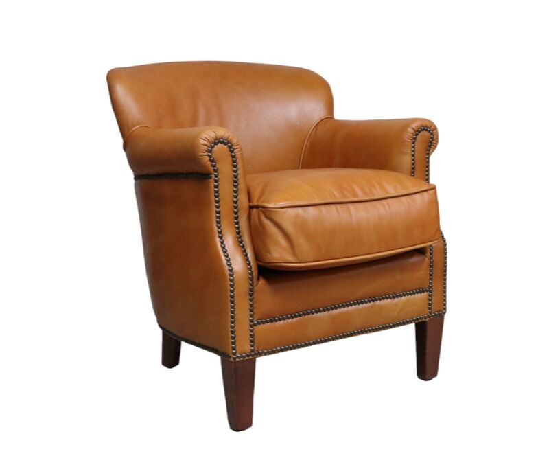 Professor Orange Brown Vintage Nappa Real Leather Armchair