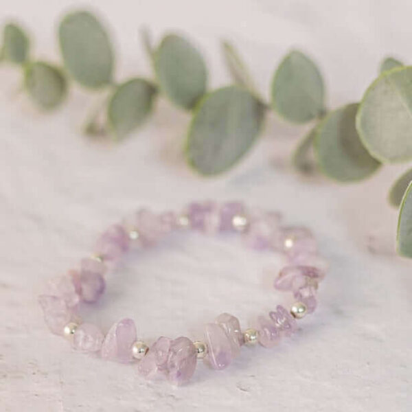 Lilac Cape Amethyst Gemstone Bracelet | Metal: Sterling Silver | Size: 16.5cm