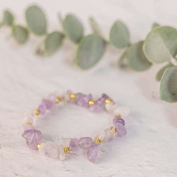 Lilac Cape Amethyst Gemstone Bracelet | Metal: Gold Vermeil | Size: Custom Size