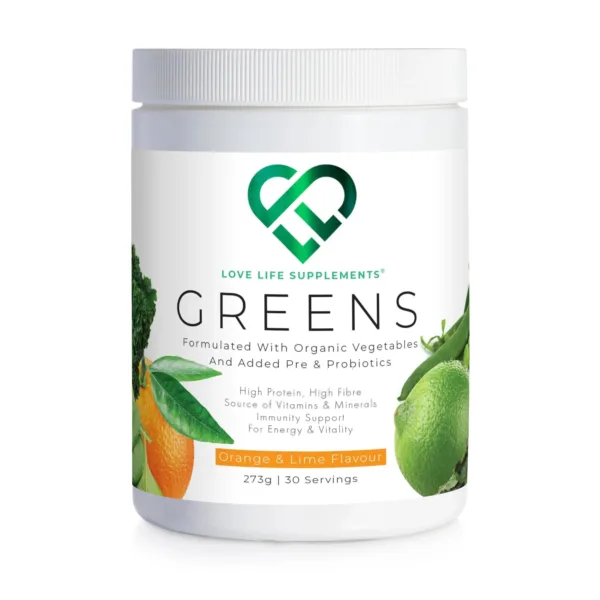 Love Life Supplements Organic Greens | Orange and Lime | 273g