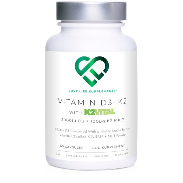 Love Life Supplements Vitamin D3 + K2 | 60 Capsules