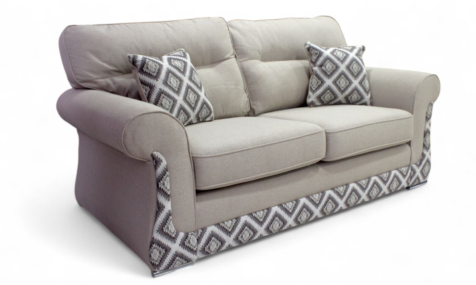 Luna 3 Seater Fabric Sofa Settee Upholstered In Halifax Mirage