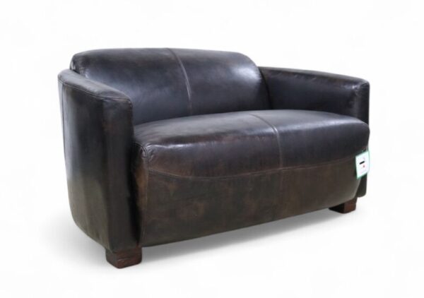 Marlborough Vintage 2 Seater Tobacco Brown Distressed Leather Tub Sofa