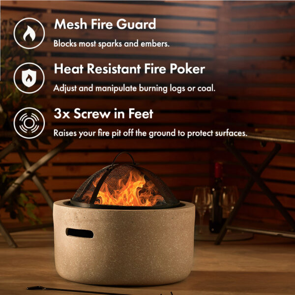 Round MgO Fire Pit - Image 4