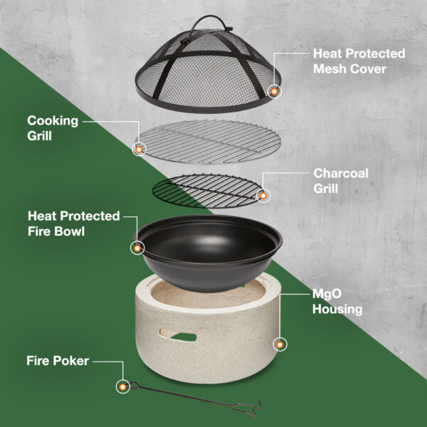 Round MgO Fire Pit - Image 6