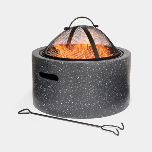 Grey Round MgO Fire Pit