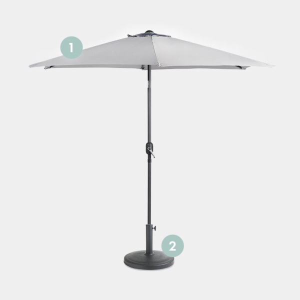 Grey Steel Parasol  12KG Parasol Base Set