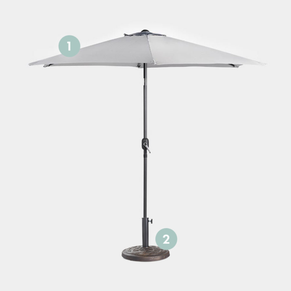 Grey Steel Parasol  9KG Decorative Parasol Base Set