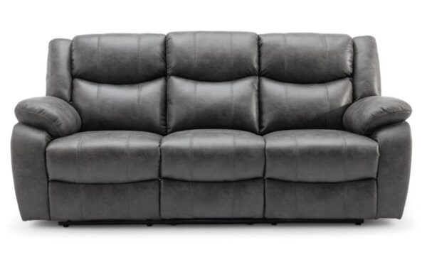 Monte 3 Seater Reclining Cinema Console Sofa Grey Fabric