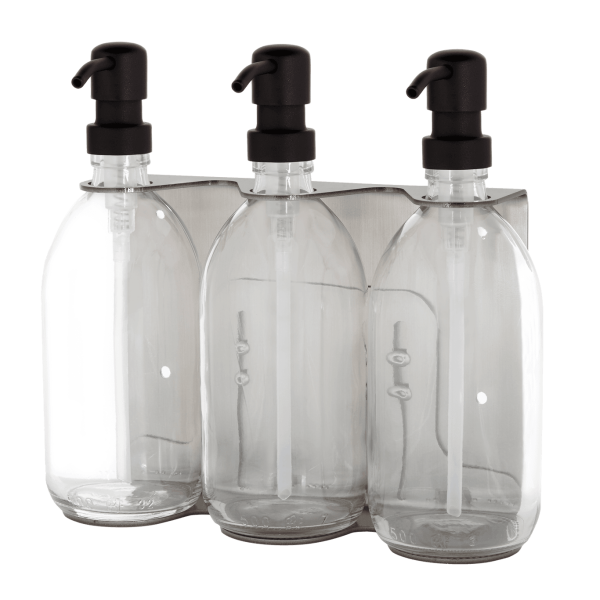 Nickel Triple Wall Mounted Soap Dispenser