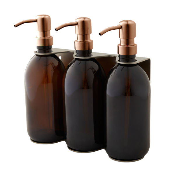 Nickel Triple Wall Mounted Soap Dispenser