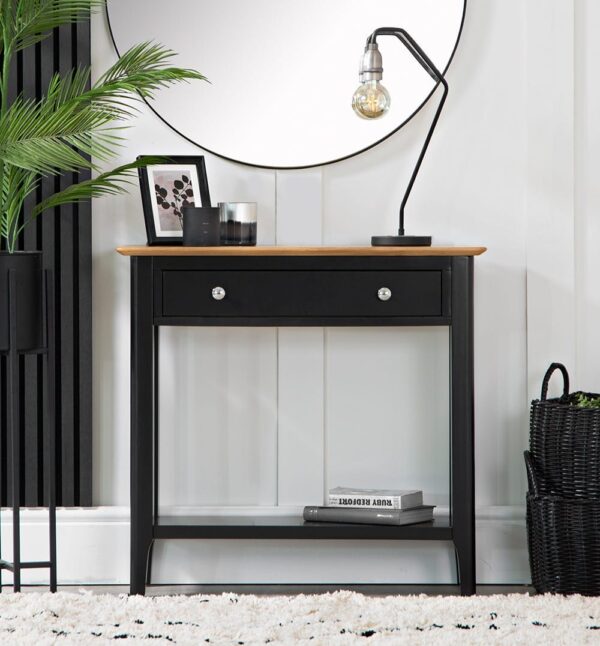 Bergen Black Painted Oak Console Table