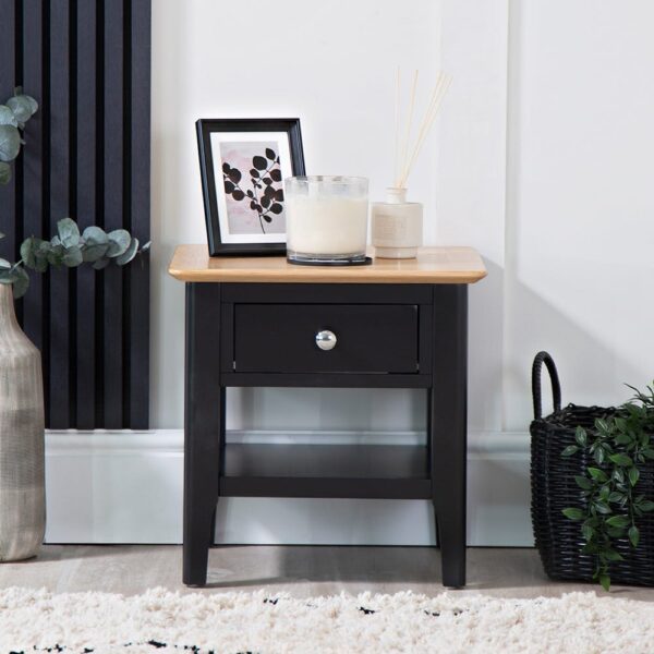 Bergen Black Painted Oak Large Lamp Table