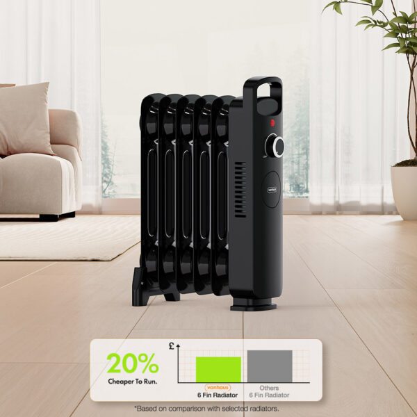 Mini Oil Filled Radiator 800W - Black - Image 5