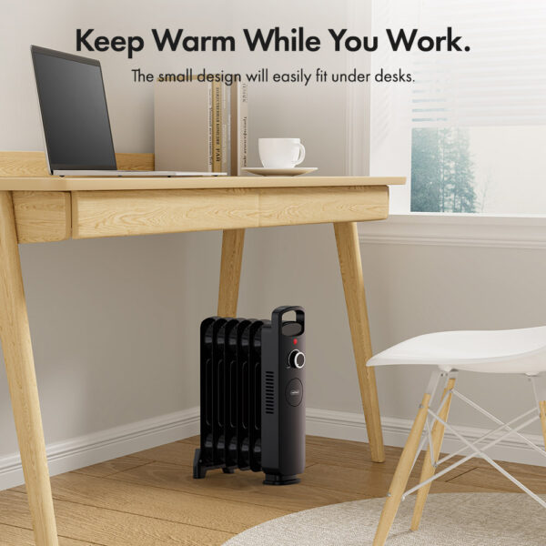 Mini Oil Filled Radiator 800W - Black - Image 2