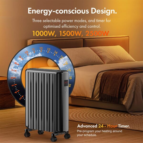 2500W Digital Oil Filled Radiator - Image 5