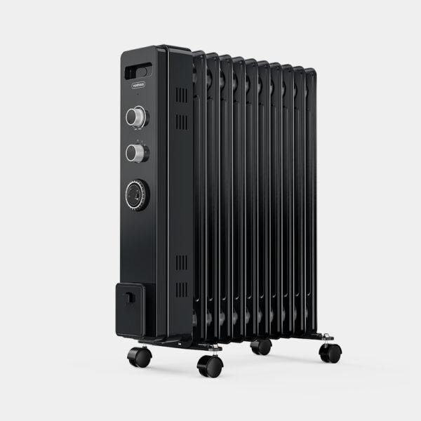 Large Oil Filled Radiator with Timer 2500W - Black