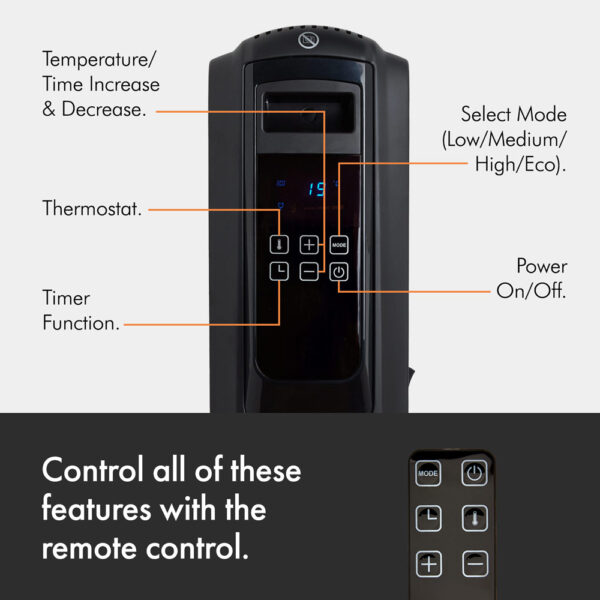 2500W Closed Fin Digital Oil Filled Radiator - Image 4