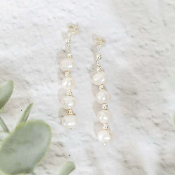 Pearl Drop Earrings | Metal: Sterling Silver