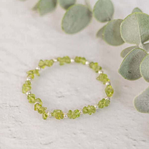 Peridot Gemstone Bracelet | Metal: Sterling Silver | Bracelet Length: Custom Size