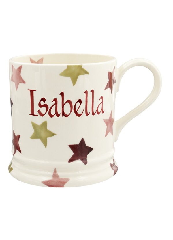 Personalised Pink & Gold Stars 1 Pint Mug  - Customise Your Own Pottery  | Emma Bridgewater